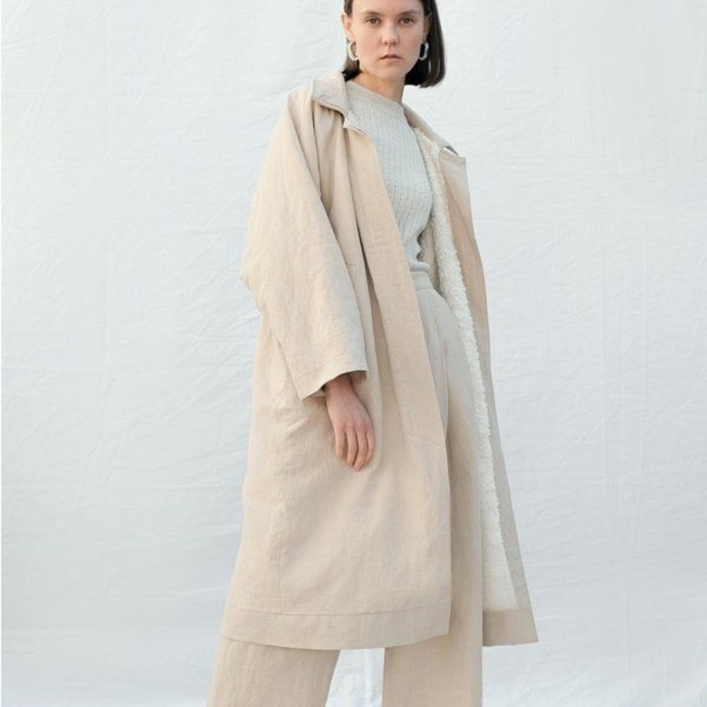 Micaela Greg Sherpa Lined Trench, Sand